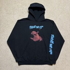 Friday The 13th Hoodie Mens Large Black Ripple Junction Jason Voorhees Horror